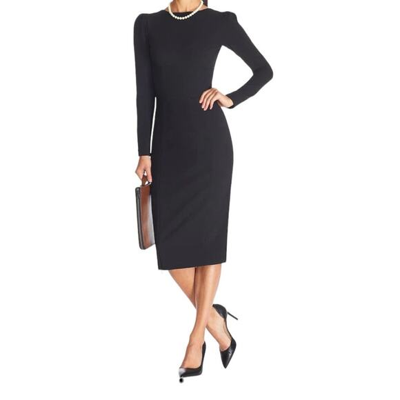 Dress the Population Dresses & Skirts - Dress the Population dress Nadia Long sleeve scoop back midi black XXL
